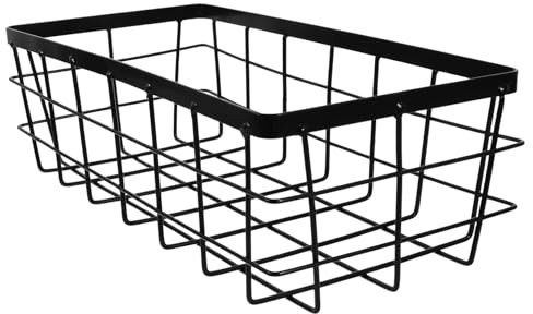 minkissy Rechteckiger Metall-Aufbewahrungskorb Wandregal Bad Organizer Duschablage Kosmetikregal Mit Robuster Eisenstruktur Und Glatten Kanten Für Zahnbürsten Und Kleinteile 5.3X5.3X3.9 Zoll