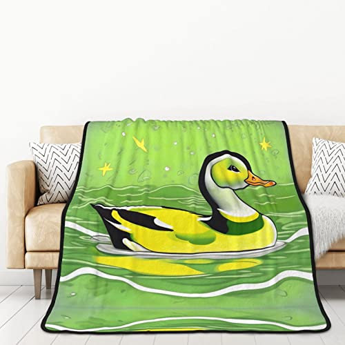 TORONG Green Duck Doppelseitige Flanelldecke für Autobetten und Nickerchen für Erwachsene, eine warme und gemütliche Decke (152,4 x 203,2 cm)