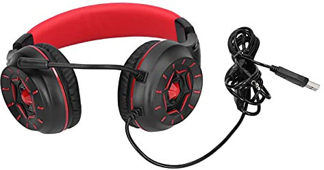 Bewinner Gaming Headphones 3.5mm Wired LED Luminous Noise Reduction Gaming Headset with Microphone, Ergonomic Design Portable PC Game Wired Earphones for Laptop