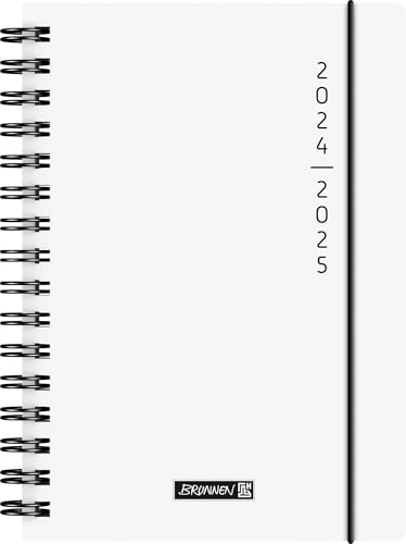 BRUNNEN Schülerkalender (2024/2025) „Plain White“, 1 Seite = 1 Tag, A5, 352 Seiten, weiß