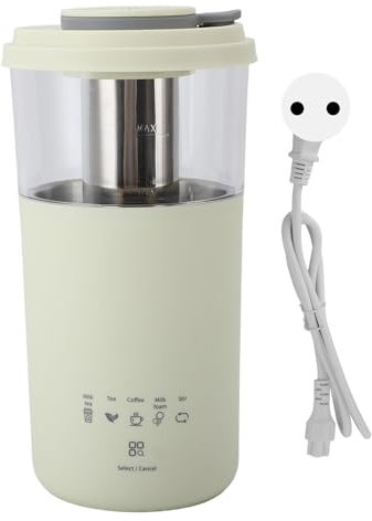 Bouilloire électrique 350 Ml, Bouilloire électrique de Voyage 300 W, Petite Mini Bouilloire à café Portable, Mousseur à Lait, Chauffage Rapide Personnel (Prise UE 220V)