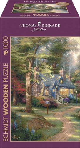 Schmidt Spiele 59800 Dorf am See, Thomas Kinkade, 1000 Teile Holzpuzzle