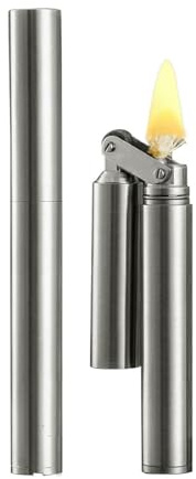 XBHNISDH Vintage Kupfer Messing Feuerzeug Kerosin Zigarettenanzünder Großes Geschenk für Männer Papa Ehemann (Silver)