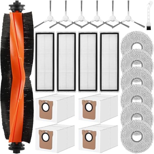 22 pezzi set di accessori per Xiaomi X20+ robot aspirapolvere accessori per Xiaomi X20 Plus robot aspirapolvere ricambi 1 spazzola principale 6 tamponi 4 sacchetti per la polvere 6 spazzola laterale 4