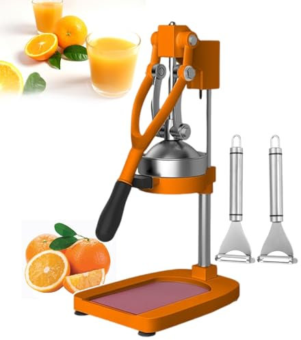 forplubossmmp Estrattore di Succo Manuale per Spremiagrumi/Frutta E Frantoio E Robot da Cucina con 2 Pelapatate/Utensile Manuale per Spremitura Ad Alta Resa di Succo (Bianco, Verde, Arancione),Orange