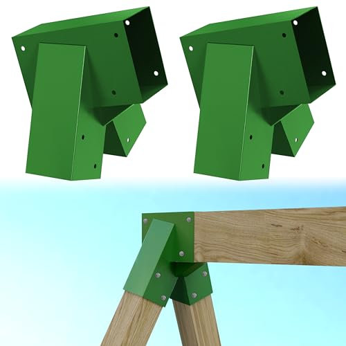 CHICAURA Schaukel-Set, 2 A-Rahmen, robuste Stahl-Schaukel-Set, Hardware mit allem Montagezubehör – DIY-Schaukel-Set, Endhalterung, Schaukel-Set für Hinterhof, Garten oder Spielplatz, Grün