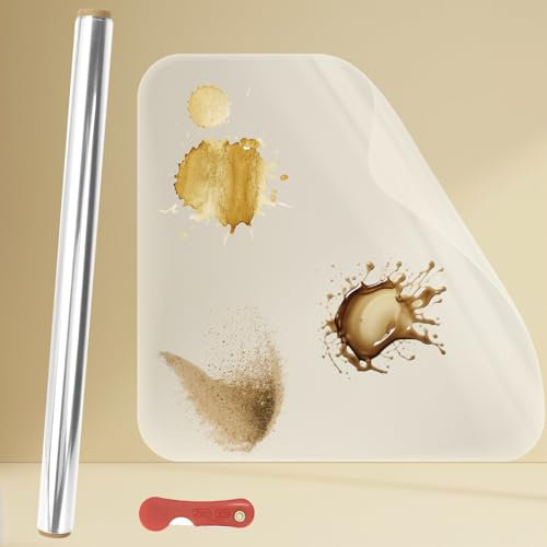 QWORK® 40 cm X 3 m Film de protection mural électrostatique, Film de protection statique Transparent, Film Protection Anti Eclaboussure, pour cuisine, meubles, mur