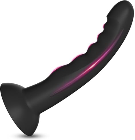 BDSMAGE Silicona Dildo con ventosa, Anal Plug Dilatador Plug Anales, Forma ondulada consoladores, Plugs Anaux Butt Plug Silicone, Juguetes Eróticos para Adultos (S)
