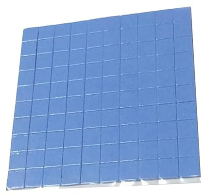 TEHAUX 100pcs Thermal Conductive Silicone Pads - 10mm x 10mm x 1mm Blue Soft Thermal Pads for GPU Heatsink, CPU, SSD, IC Chip Cooling - Non Conductive, High-Performance Heat Conduction for Electronic