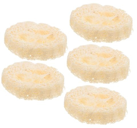SAFIGLE Esponja de Lufa Natural para Baño Fuerte Absorción de Agua y Forma Simple, 5 Piezas Ideales para Limpieza y Decoración Creativa Baño