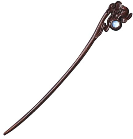 FIXOSHEE Épingle à Cheveux Chinoise Bois avec Design Lapin Rétro Accessoire pour Chignons Baguette Légère pour Cheveux Longs Tenue Ferme sans Abîmer