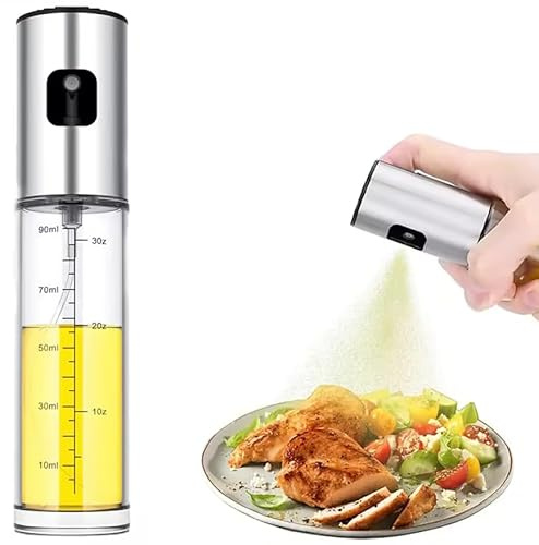 Générique Vaporisateur d'Huile en Verre, 90 ml, Pulvérisateur Gradué pour Cuisine, 17,8 cm x 4,1 cm, Design Antidérapant