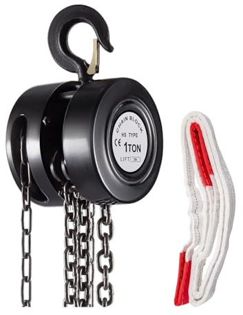 Trailer Winch, Hand Chain Hoist, 1Ton/10ft Block, Manual W/Industrial-Grade Steel Construction