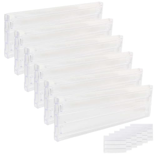 KYSUN 6 Pièces Séparateurs de Tiroirs, Separateur Tiroirs Reglable, Séparateurs de Tiroir Transparents et Réglables, Organisateur Tiroir DIY pour Cuisine, Bureau, Salle de Bain (27.5–52 cm)