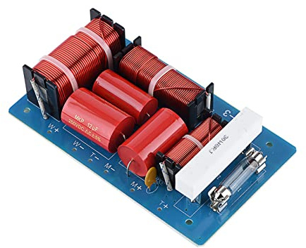 Vvikizy Divisor de Frecuencia de 3 Vías, Tablero de Filtro Cruzado de frecuencia Sonora Hi-Fi de Graves Altos Agudos con Potencia de Carga de 800 W, para Altavoces de 8-12 Pulgadas