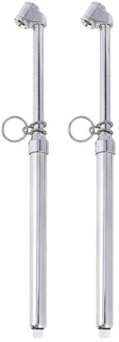 2 Pcs Pencil Tyre Pressure Gauge All-metal Silver for Truck Rv