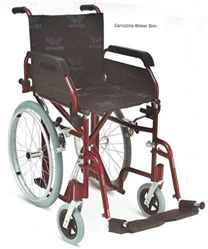 CARROZZINA PIEGHEVOLE PER PASSAGGI STRETTI - WINNER SLIM 17” 43x40cm - bordeaux