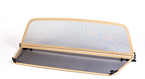 GermanTuningParts Déflecteur de Vent pour VW Beetle 5C7 (à partir du 2012) - Pliable - avec Fermeture Rapide - Beige | Filet Anti-Remous Coupe | Déflecteur d'air