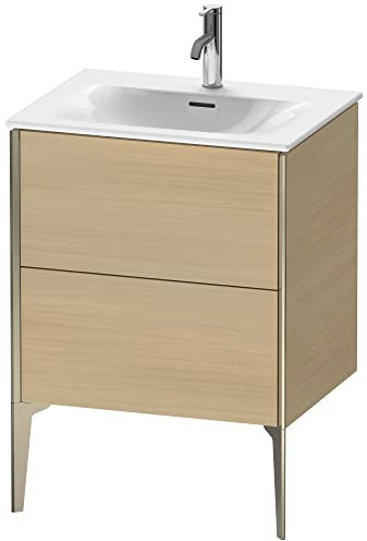 Duravit XViu 4300 Waschtischunterbau stehend, 2 Auszüge, für Waschtisch Viu 234463, 610x480 mm, Farbe (Front/Korpus): Champagner matt/mediter. Eiche - XV43000B171
