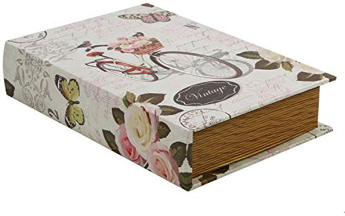 SAFE Buchbox Motiv Nostalgie Fahrrad - Schatztruhe Hochzeit klein - Holztruhe, Schatzkiste Kinder, Geschenk-Box I 24 x 17 x 5 cm