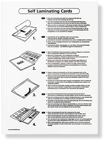 Kaltlaminiertaschen Selbstklebend, 5er-Set, je 225 x 312 mm, Transparent | Selbstklebende Laminierfolien aus PET zum Versiegeln und Schützen von Fotos, Speisekarten etc. ohne Laminiergerät