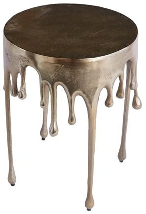 Beistelltisch LIQUID LINE 37cm - gold - Metall - Auch als Nachttisch robust | Montiert, hochwertig, Maximale Belastung beträgt ca. 50 kg