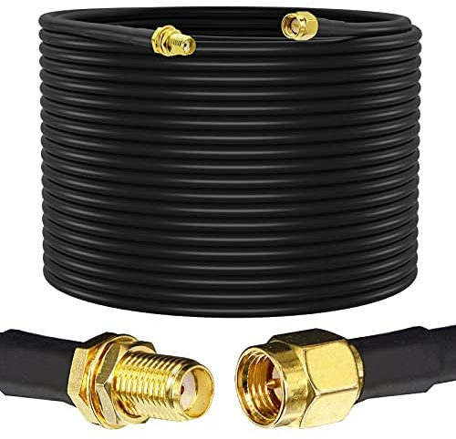 YILIANDUO Cavo prolunga RG58 30m SMA maschio-femmina bassa perdita | Connettori SMA placcati oro, Prolunga per antenna WiFi, router, telecamere IP. Per 2G/3G/4G LTE e sistemi WLAN.