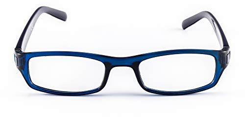 Contacta, Africa, Occhiali da Lettura Uomo e Donna, Pratici per Ogni Viso, Montatura Semitrasparente e Aste Lucide, Diottrie +1,00, Colore Blu, Confezione con Astuccio Portaocchiali, 17g