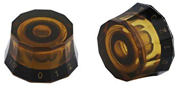 Guyker 2Pcs PRS Potentiometer Control Knobs Dia. 6mm (0.24) Shaft Pots - Rotary Volume Tone Buttons Replacement Part for Electric Guitar or Precision Bass - Brown