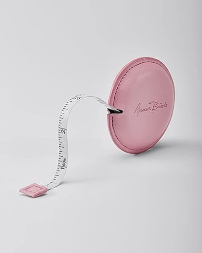 Metro a nastro stile Burda | metro da sarto | Metro a nastro - 1,5 m (150 cm) - con meccanismo di arresto e riavvolgimento automatico (rosa)