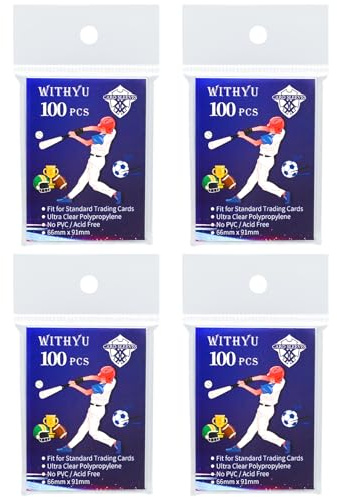 400 Stück Sammelkartenhüllen Von Oben, für Standardkarten, 6,4 x 8,9 cm, Ultraklarer Kartenschutz für Spiel-Karte, Baseball/Fußball/Basketballkarten und Mini-Fotos