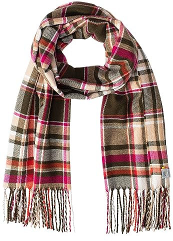 camel active Damen Softer Webschal mit kariertem Muster Olivgrün, womenswear-OS