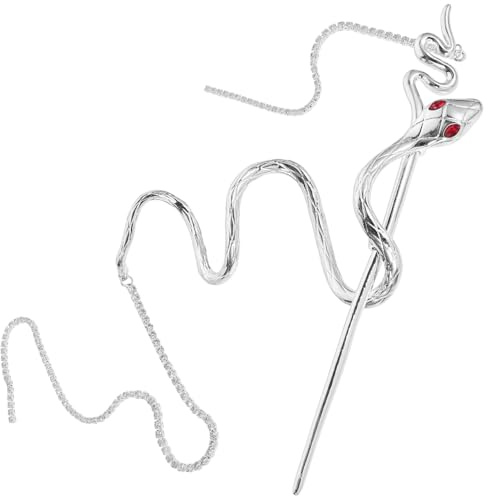 Elegant Silver Snake Hair Stick with Dangle Tassel Vintage Hair Pin for Women Perfect for Weddings Daily Wear and Special Occasions