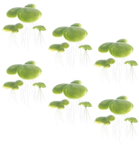 COLLBATH Künstliche Schwimmende Entenweed Dekoration 18 Stück Plastik Wasserlinsen Für Aquarium Teich Fischbehälter Fotorequisiten 1.57X1.57X1.18In