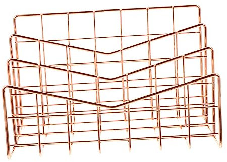 Hemobllo 1stück Multifunktionales Dokumentenablagegerät Eleganter Schreibtisch Organizer Für Briefe Magazine Und Unterlagen Kartensteckplatz Für Einfache Klassifizierung Roségold