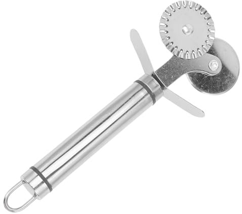 MILISTEN 4 Stück Pizzaroller pizzaschneider easy putz brotzeitmesser wellenschliff roststop Mini Messerrad einstellen Schneidemaschine rotieren Aufschnitt Rostfreier Stahl