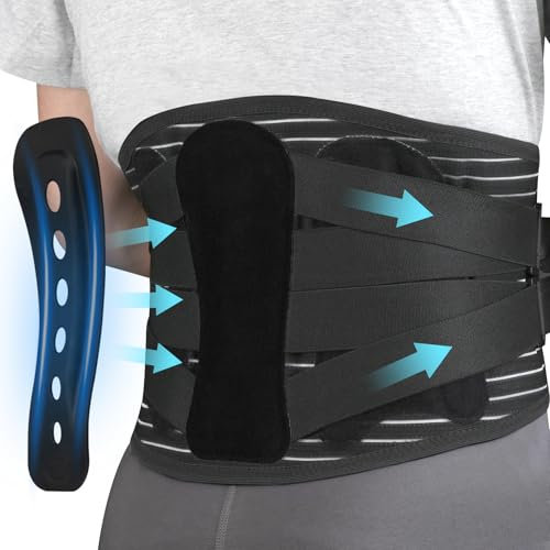 Cilnos Faja Lumbar para Hombres y Mujeres, Cinturón de Soporte Trasero Transpirable para Alivio del Dolor de Espalda Baja, Cinturón de Soporte Lumbar para Lesiones, Disco Herniado, Ciática y Más