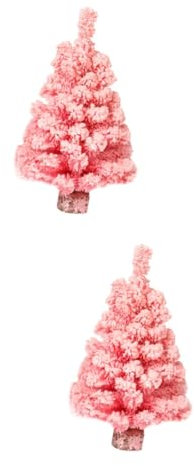 MAGICLULU 2piezas Mini Árbol De Navidad Artificial De Diseño De Flocking Rosa Decoración De Escritorio para Fiestas y Celebraciones Navideñas