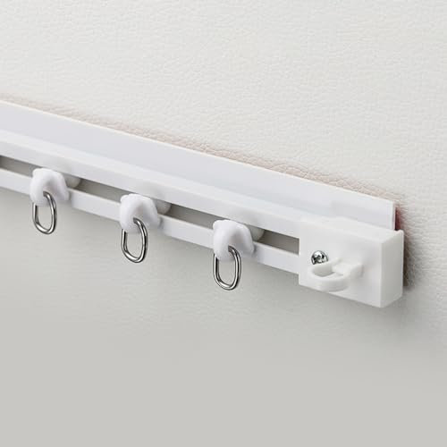 Gardinenschiene, Selbstklebende Vorhangschiene Für Decke Oder Wand, Gardinenstange Aus Aluminium, 0.6m - 2.8m, Ohne Bohren, Schrauben Oder Werkzeug(Color:Side-loading,Size:0.8M/(2.6FT))