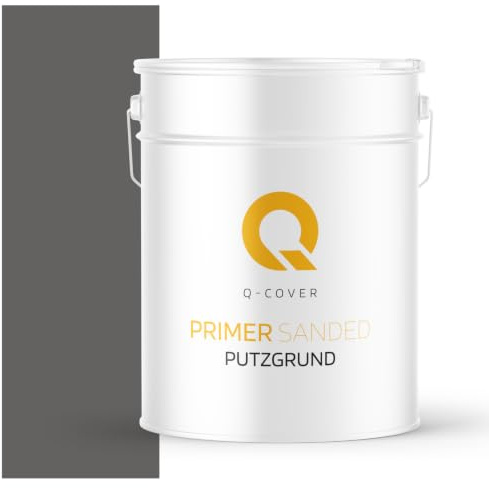 Q-COVER Putzgrund 15kg Anthrazit Grundiermittel Innen & Aussen Putz Grundierung Haftgrund Spezialgrundierung Lösemittelfrei Fassadenputz Kratzputz