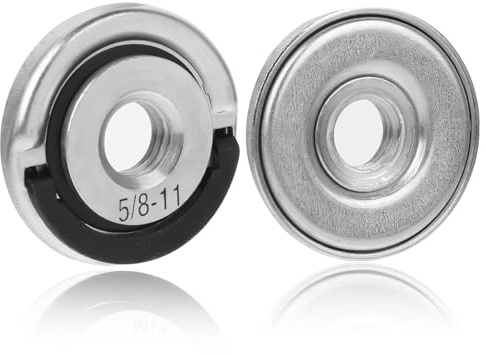 2Pcs Grinder Locking Nut Angle Grinder Flange Nuts 5/8 Quick Clamping Nuts Grinder Flange Locking Nut Metal Angle Grinder Nut for Replacement/Fixing Cutting Discs(1.77 Inches in Diameter)