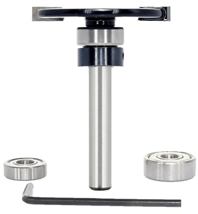 3 in 1 Biscuit Jointer Router Bit , for #20, #10,#0 biscuits, 1/4” Shank | Top Bearing Slot Cutter & 3 Bearing Set, Changeable Cutter for Biscuit Sizes #00, #10, #20, Tungsten Carbide Tipped