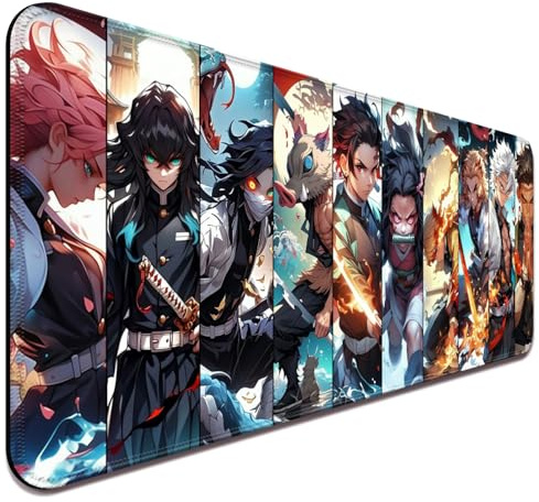 YBHNTZ Anime-Mauspad, erweitertes großes Gaming-Mauspad, rutschfeste Gummiunterseite und genähte Kanten, Schreibtischunterlage für Computer, Zuhause, Büro, Arbeit und Studium, 80 x 30 x 0,3 cm (L21)