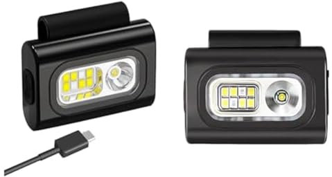 MAKIVI - Juego de 2 luces de carreras para correr, faro de running, lámpara de clip LED magnético potente, lámpara de pecho de 1200 lúmenes, para acampar,