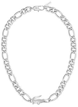 Lacoste Gliederhalskette Für Männer und Frauen Kollektion CROCODILE aus Edelstahl mit einem Charm in Form eines Krokodils - Erhältlich aus Gold oder Silber
