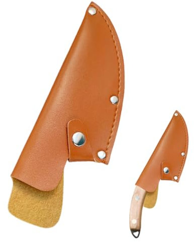 RAMGLYO 1 Pcs Leather Sheath, PU Leather Knife Edge Guards for 6 Inch Boning Knife Cleaver Blade Protector with Loop Belt Knives Covers Kitchen Supply for Camping Outdoor Activity