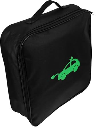 Gatuida Charging Cable Storage Bag for Ev Car Portable Bag Square Shape Organizer for Electric Car Charger Black