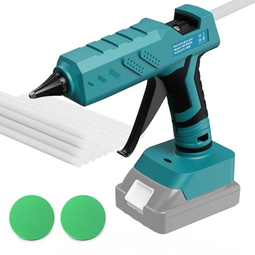 Kabellos Heißklebepistole Akku für makita 18V Akku Heißschmelzpistole, ideal für Reparaturen, Basteln, Heimwerken,Haus mit 30 x 11mm Sticks (Kein Akku)
