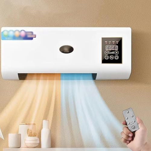Mini Air Conditioner - Wall Mounted Heating & Cooling Unit with Remote Control - Ideal for Tent, Bedroom, Living Room, Office - 8h Timer Function