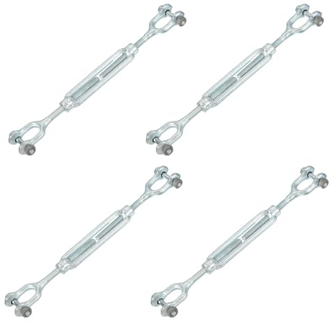 sourcing map Spannschlösser M8 (5/16 Zoll), Spannschlösser für Spannbacken und Spannbacken, Drahtseilspanner, verzinkter Stahl, verstellbarer Kabelspanner für Sonnensegel, Wäscheleine, 952,5 kg